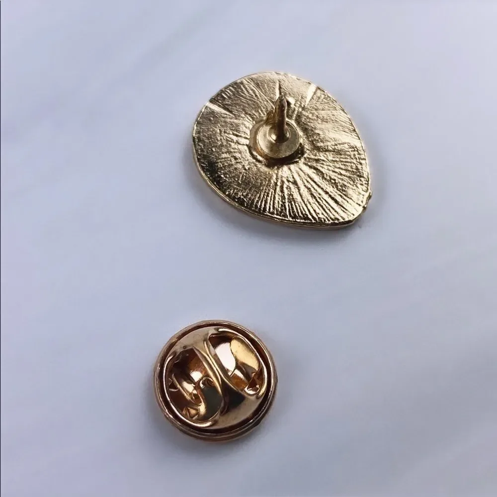 Alien Gold & Black Enamel Pin / Brooch